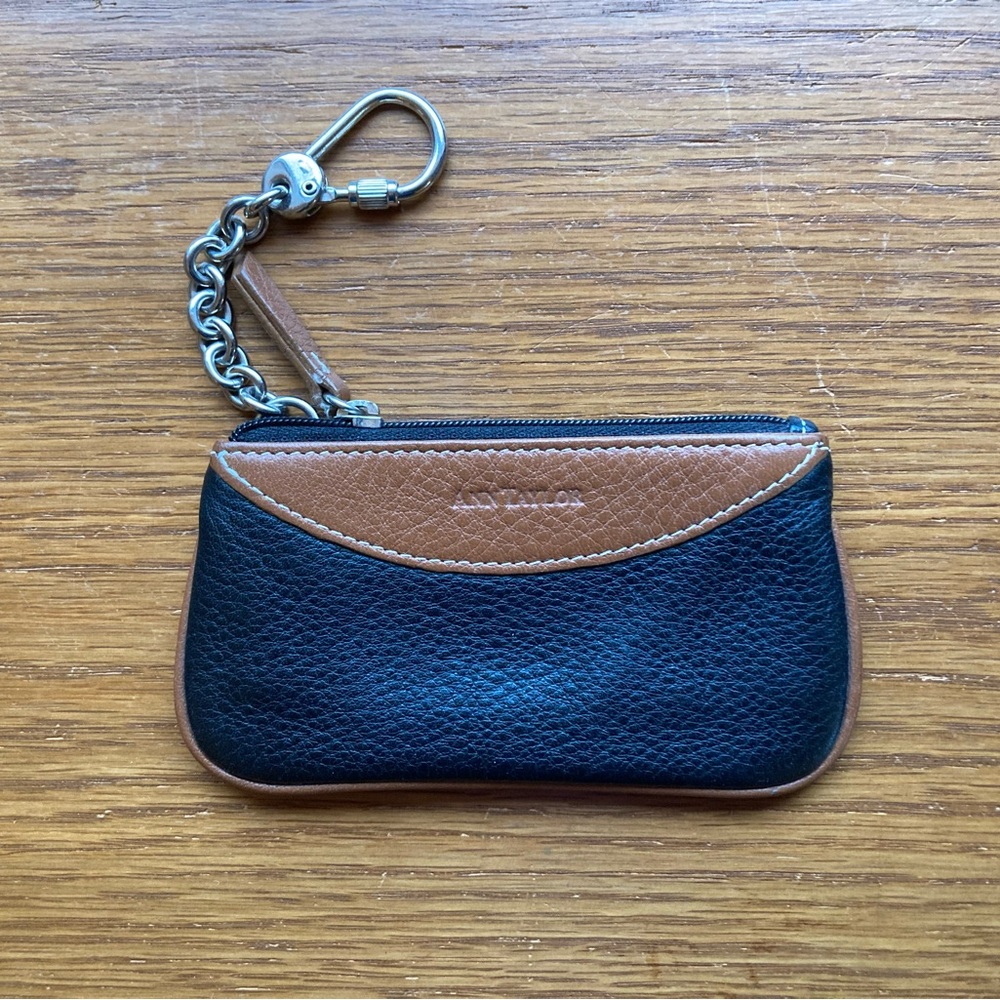Ann Taylor Leather Cardholder/Keychain NWOT
